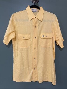 Dior Men's Short-Sleeve Button-Down Shirt in Pale Yellow
